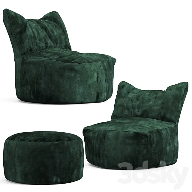 Cierre imbottiti bubba bean bag chair 3ds Max
