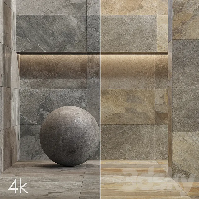 Cifre Ceramica Set 06 – Bundle _ 2 types: Black Slate & Brown Slate _ 4K 3ds Max