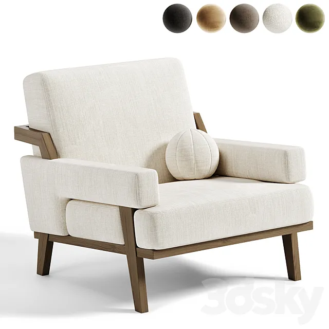 Cigar Ottoman Armchair 3dsMax Model