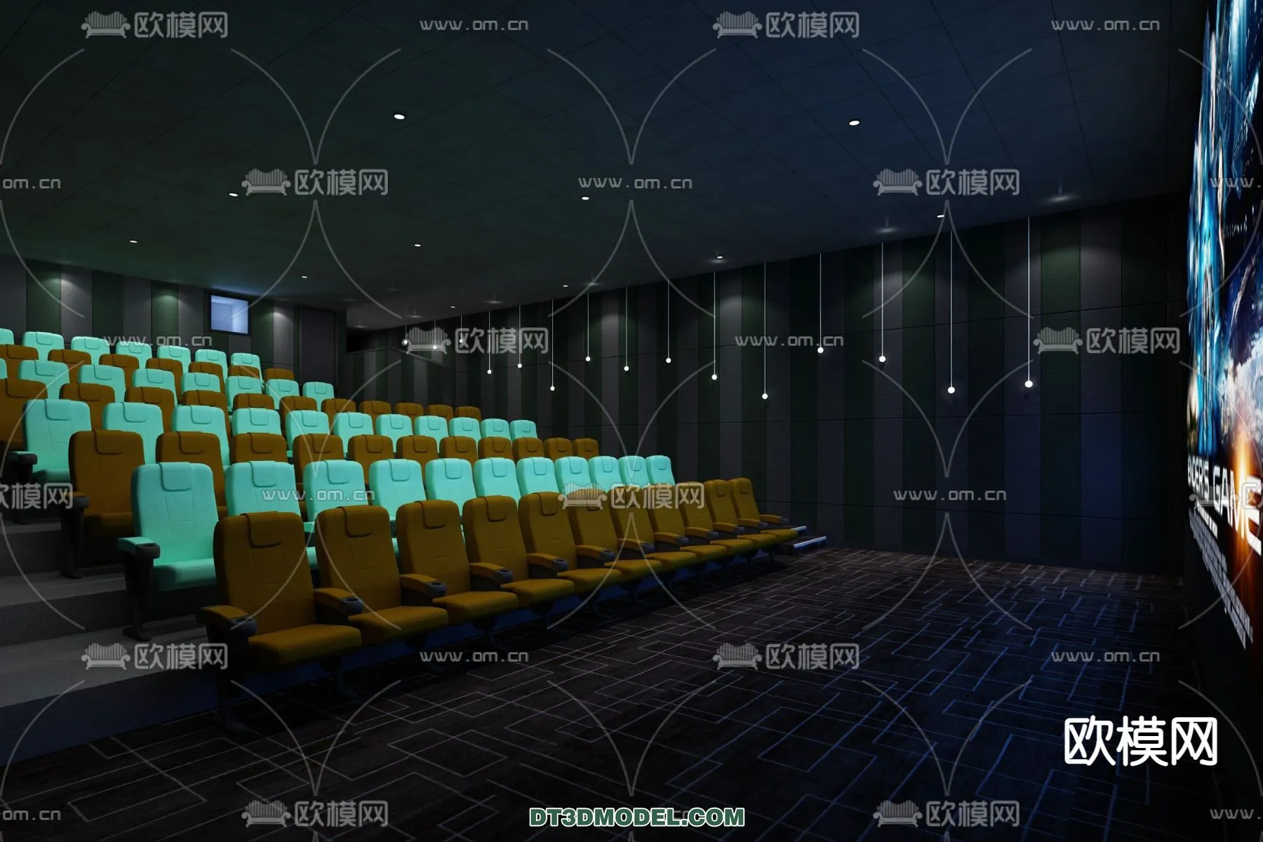 Cinema 3D Scenes – Movie Theater 3D Models – 040