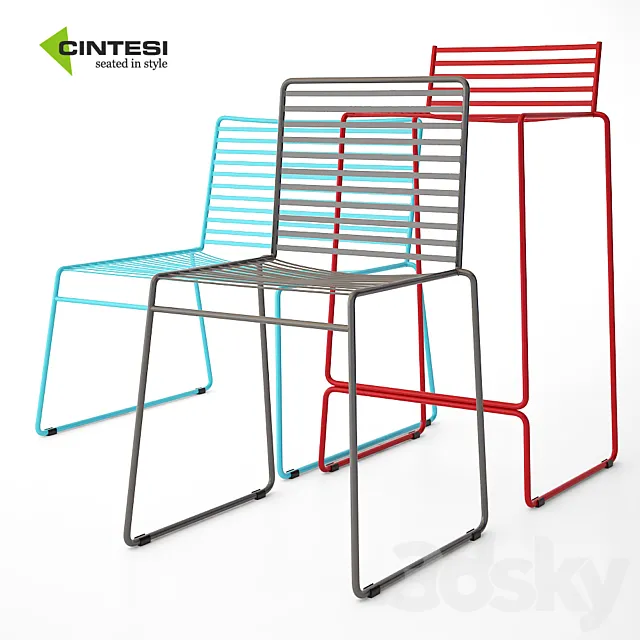 Cintesi Arizona Wire Chair Set 3ds Max