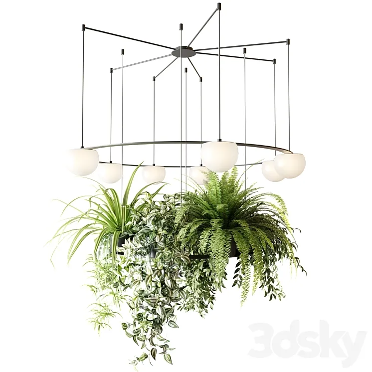CIRC Suspension lamps Pendants chandelier with ampelous plants 3DS Max Model