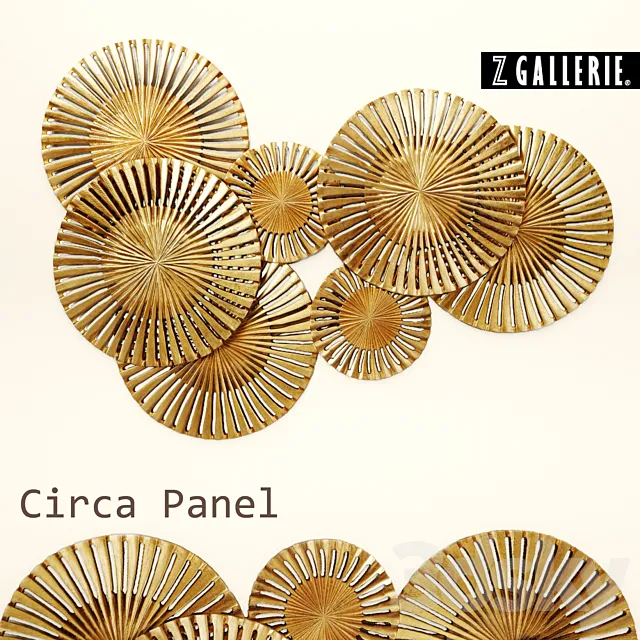 Circa Panel. Z Gallerie. discs. circles. wall decor. mural. picture. panel. metallic. luxury. golden. art 3DSMax File