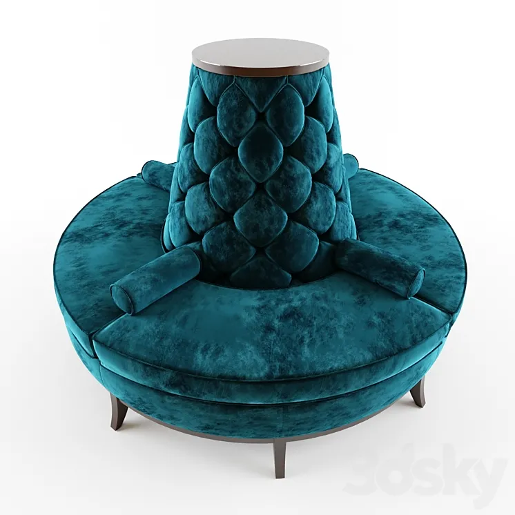 Circle Banquette Settee Lobby sofa 3DS Max