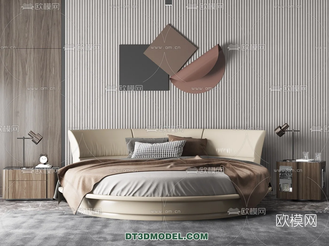 Circle Bed – Furniture 3D Models for Bedroom – 003