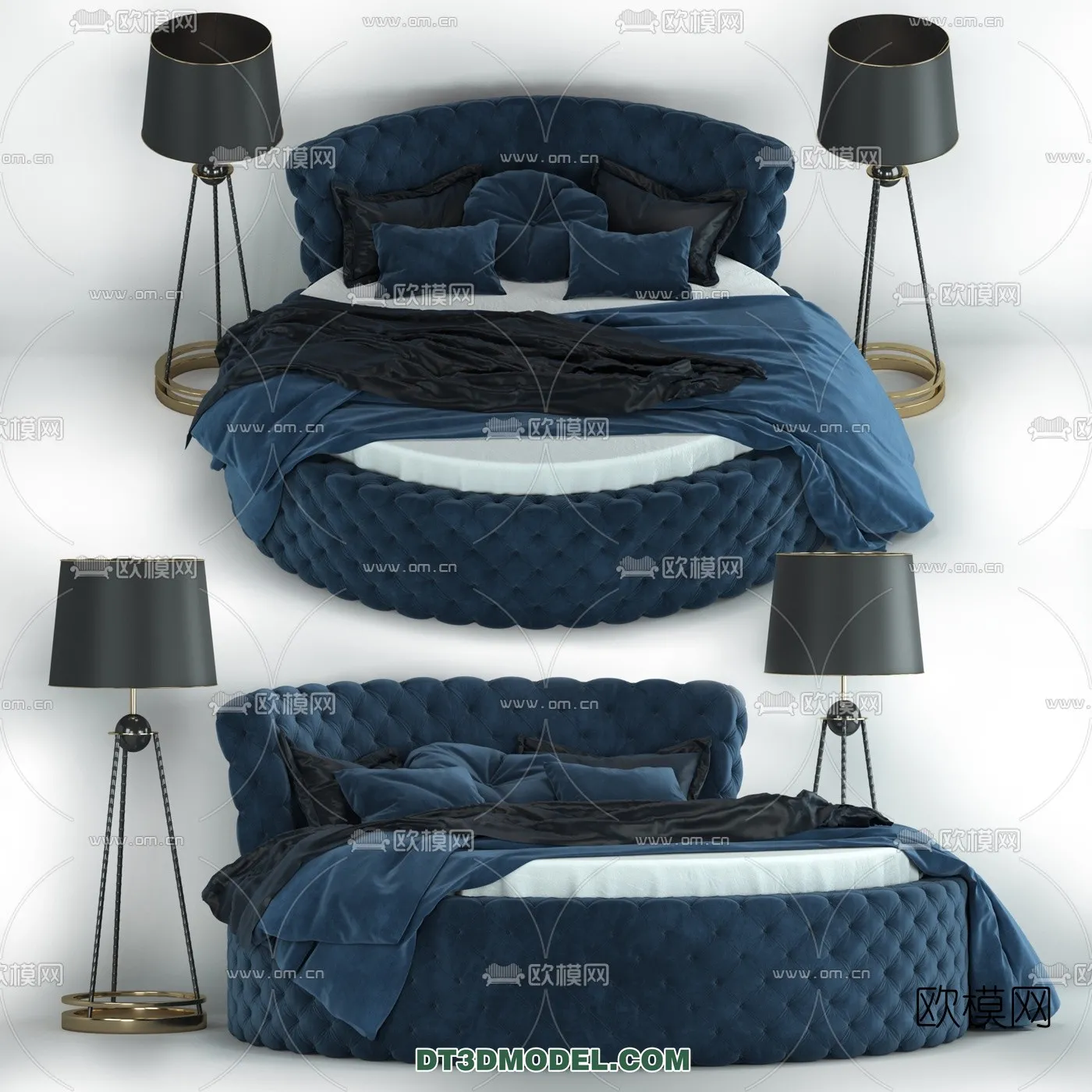 Circle Bed – Furniture 3D Models for Bedroom – 004