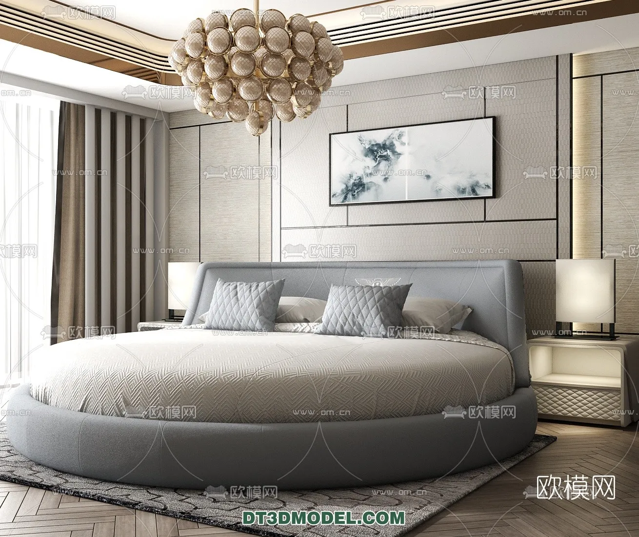 Circle Bed – Furniture 3D Models for Bedroom – 006