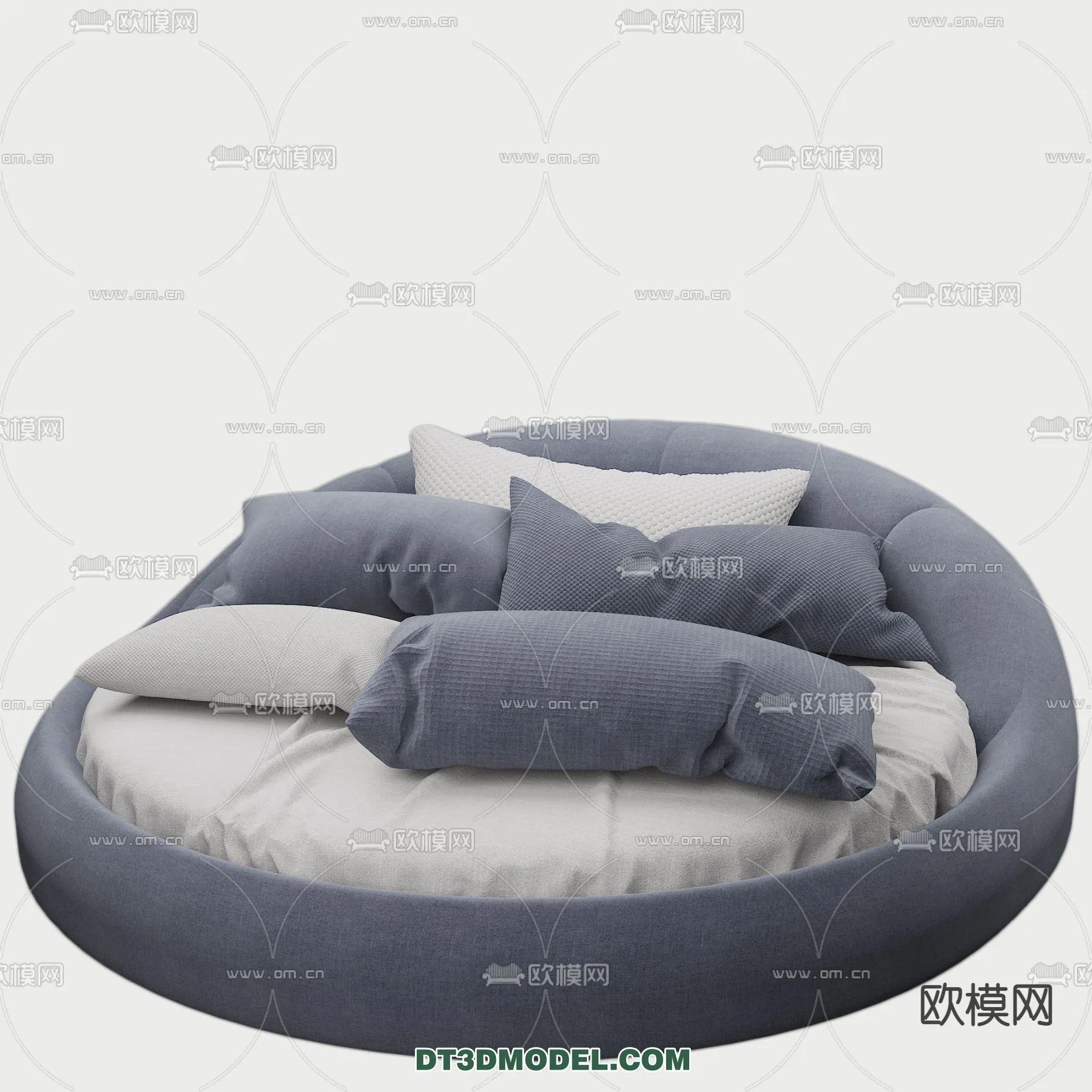 Circle Bed – Furniture 3D Models for Bedroom – 008