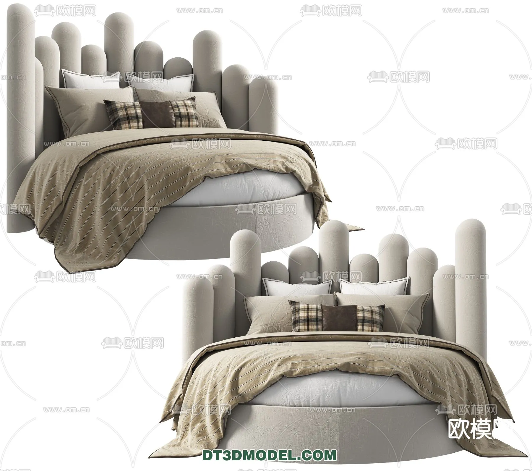 Circle Bed – Furniture 3D Models for Bedroom – 009