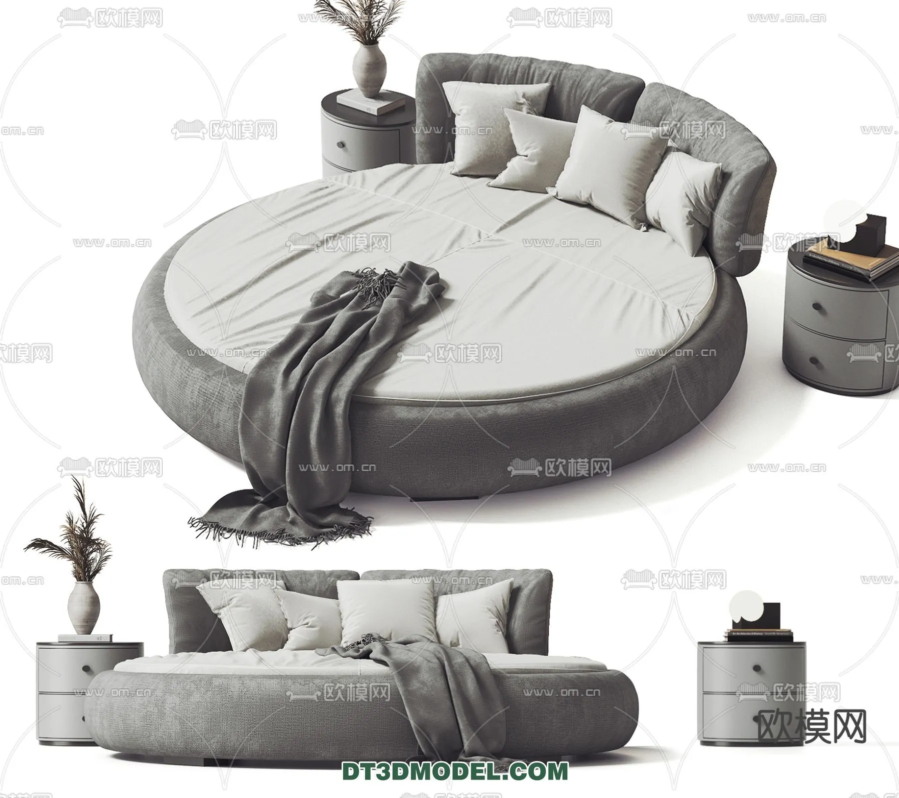 Circle Bed – Furniture 3D Models for Bedroom – 010