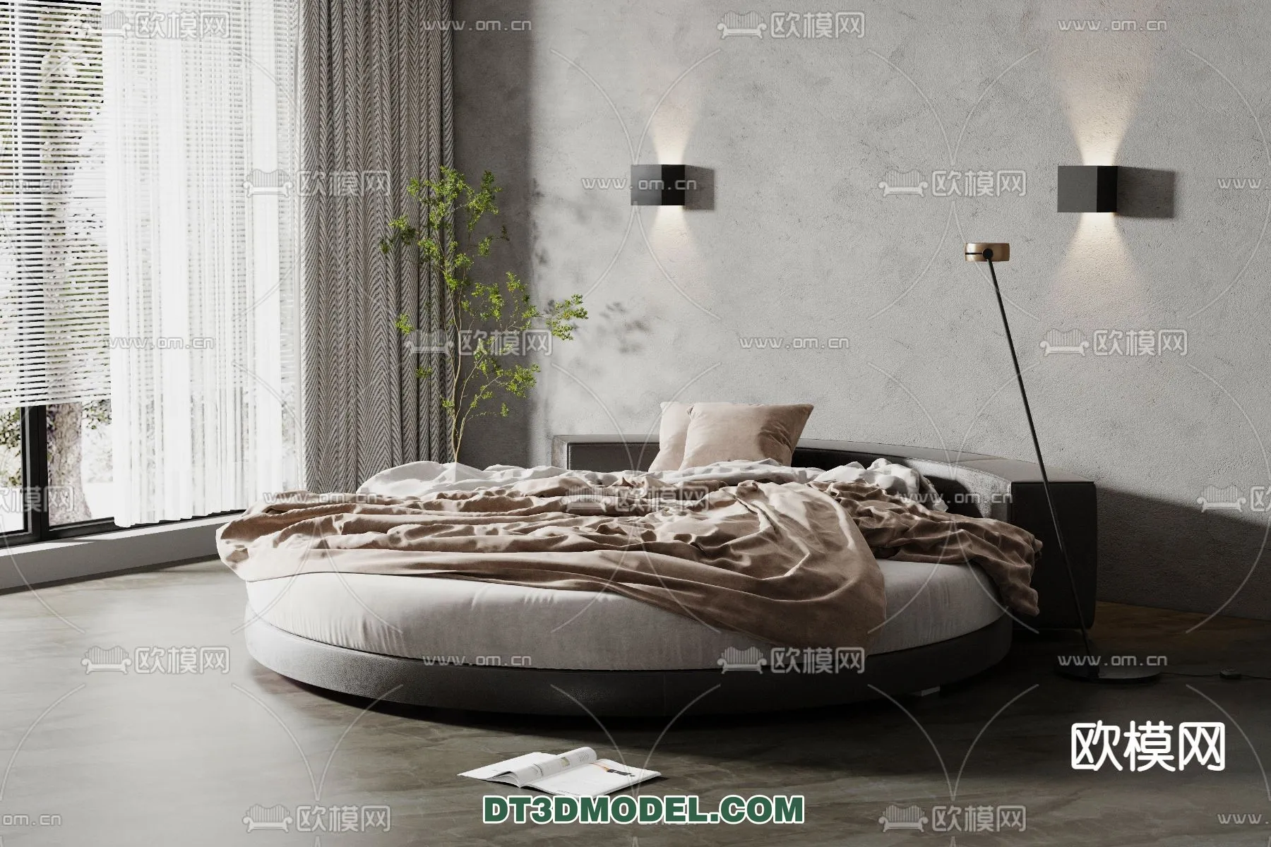 Circle Bed – Furniture 3D Models for Bedroom – 013