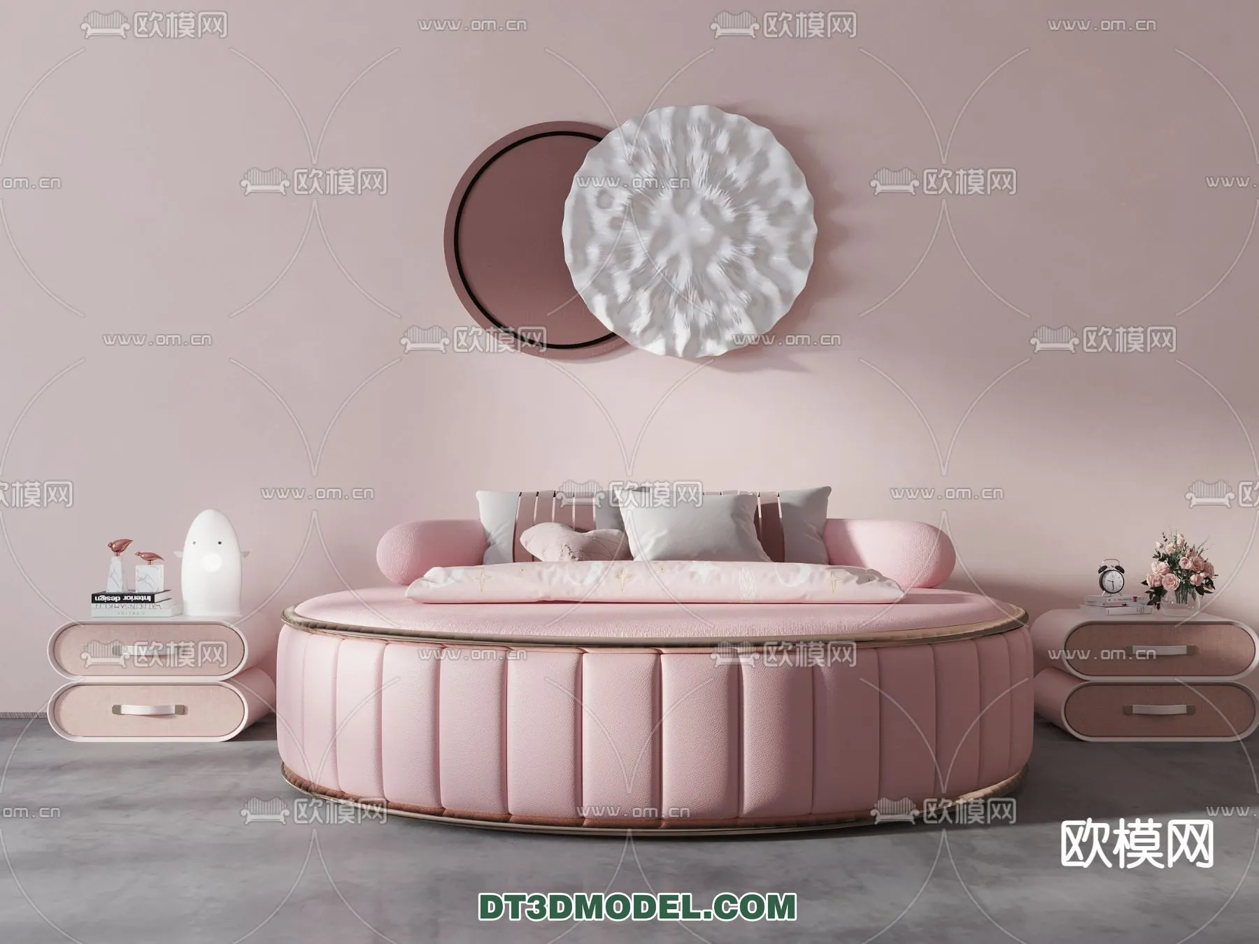 Circle Bed – Furniture 3D Models for Bedroom – 014