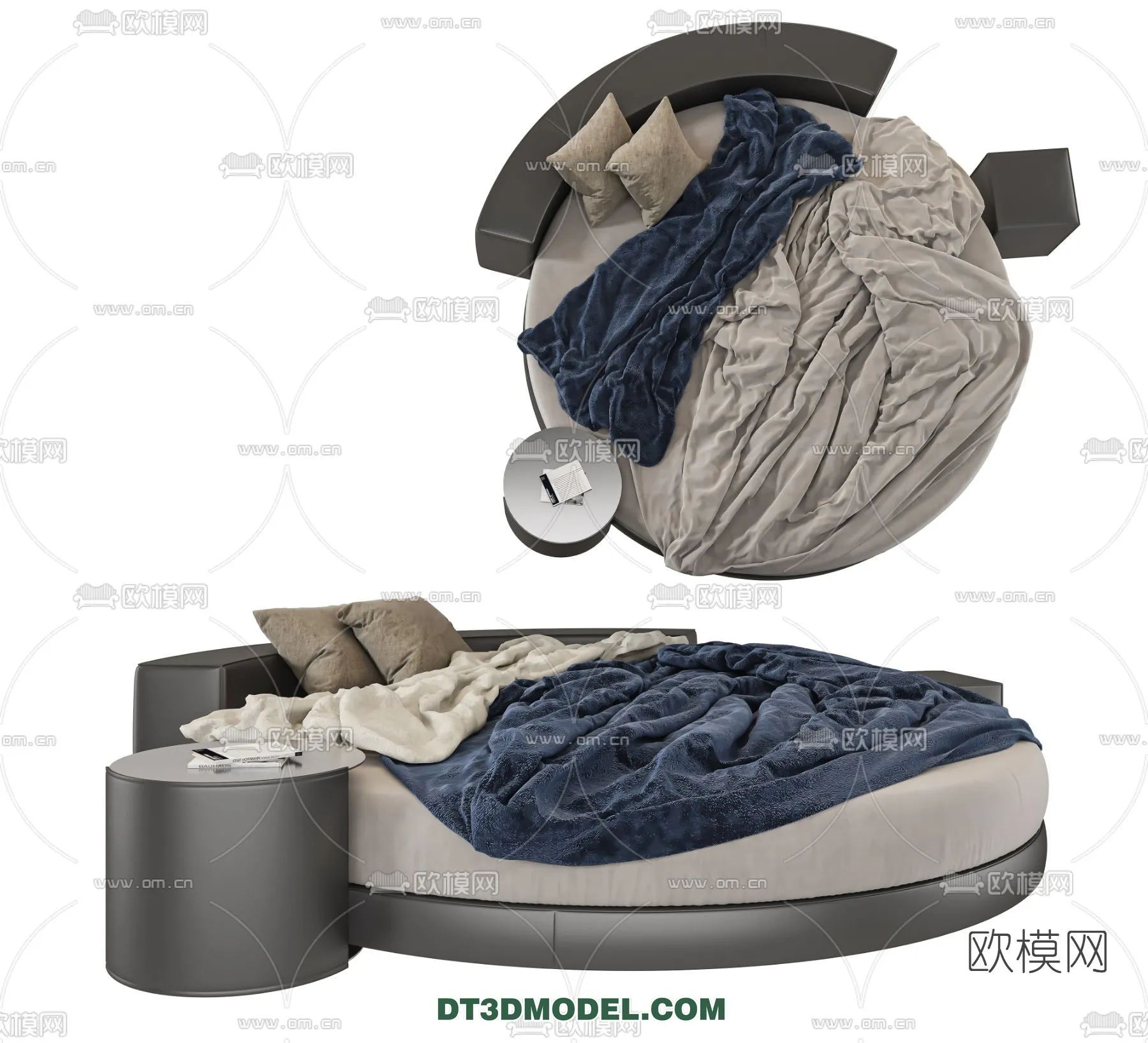 Circle Bed – Furniture 3D Models for Bedroom – 015