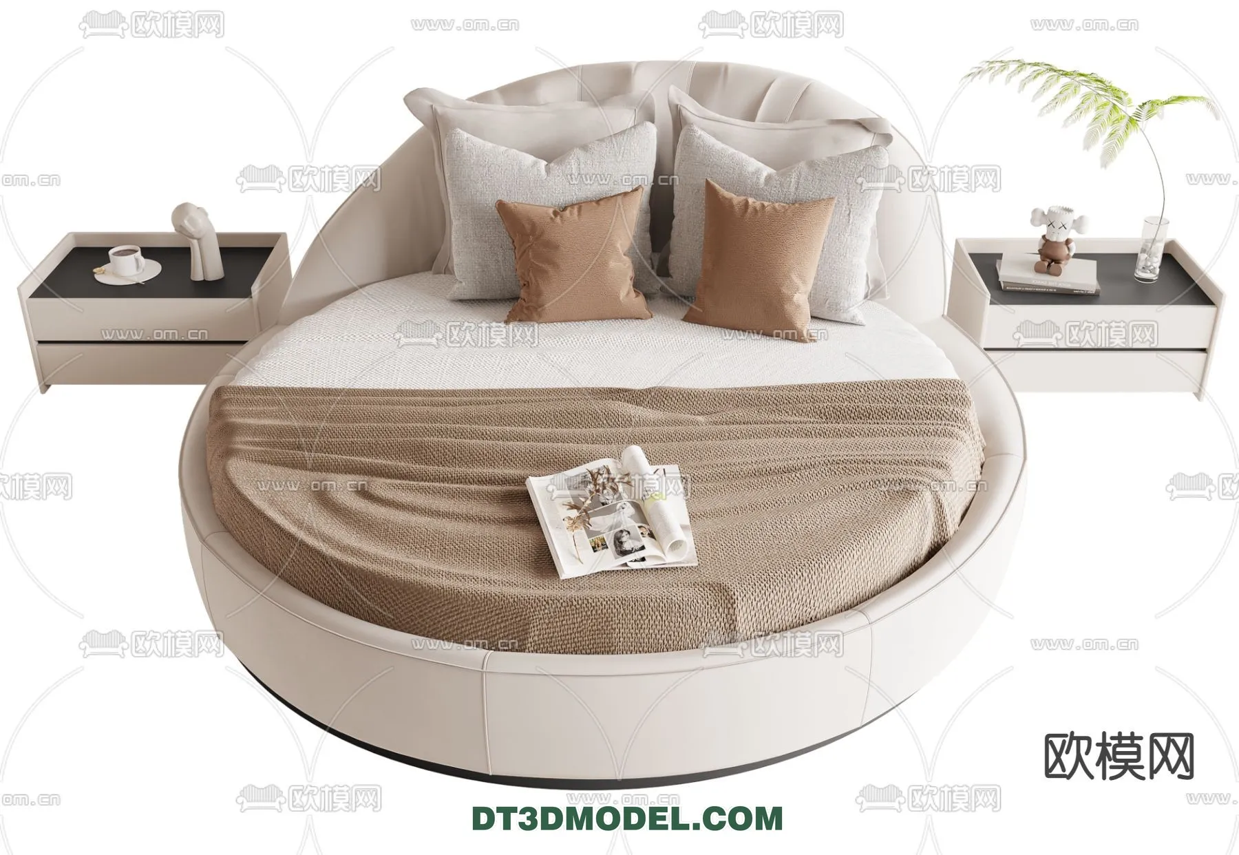 Circle Bed – Furniture 3D Models for Bedroom – 016