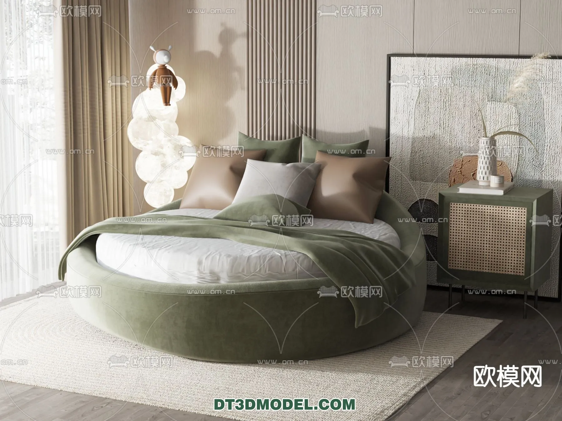 Circle Bed – Furniture 3D Models for Bedroom – 017