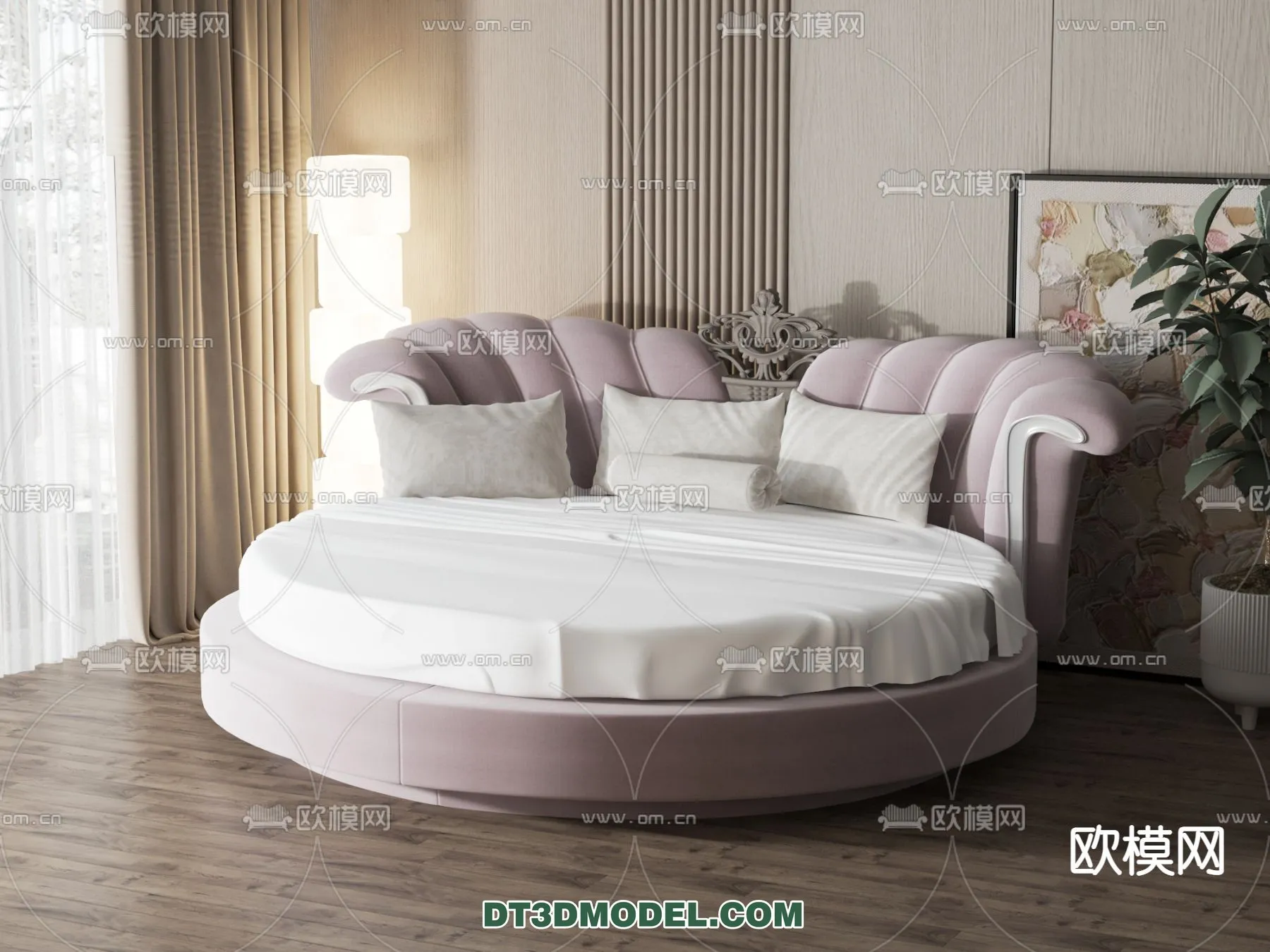 Circle Bed – Furniture 3D Models for Bedroom – 018