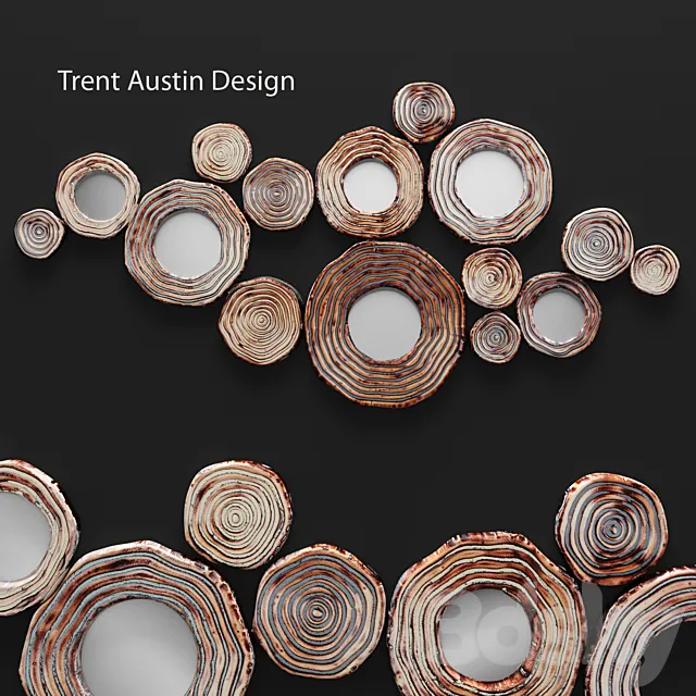 Circle Cluster Wall Decor. copper. patina. copper decor. disk. wall decor. round. art. painting 3DSMax File