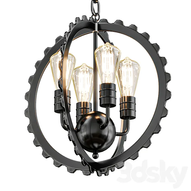 Circle frame chandelier 3ds Max