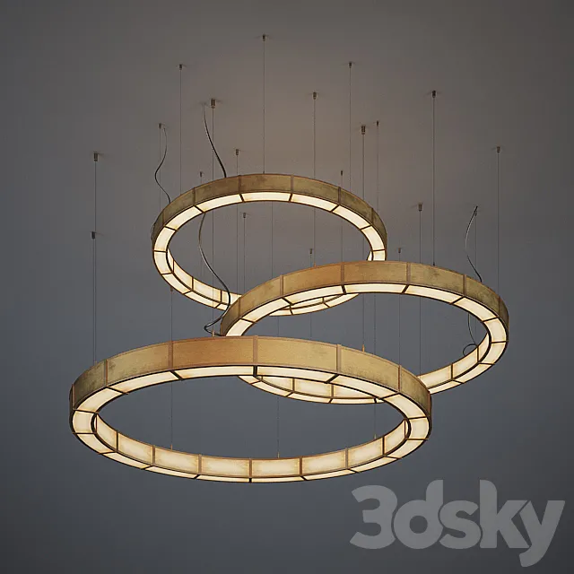 Circular Pendant light (copper) 3ds Max