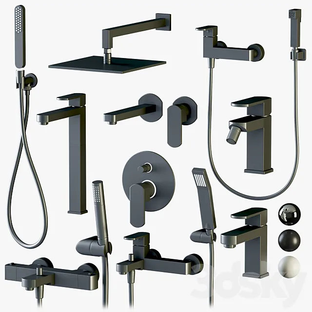 Cisal Roadster shower and faucet set 3ds Max