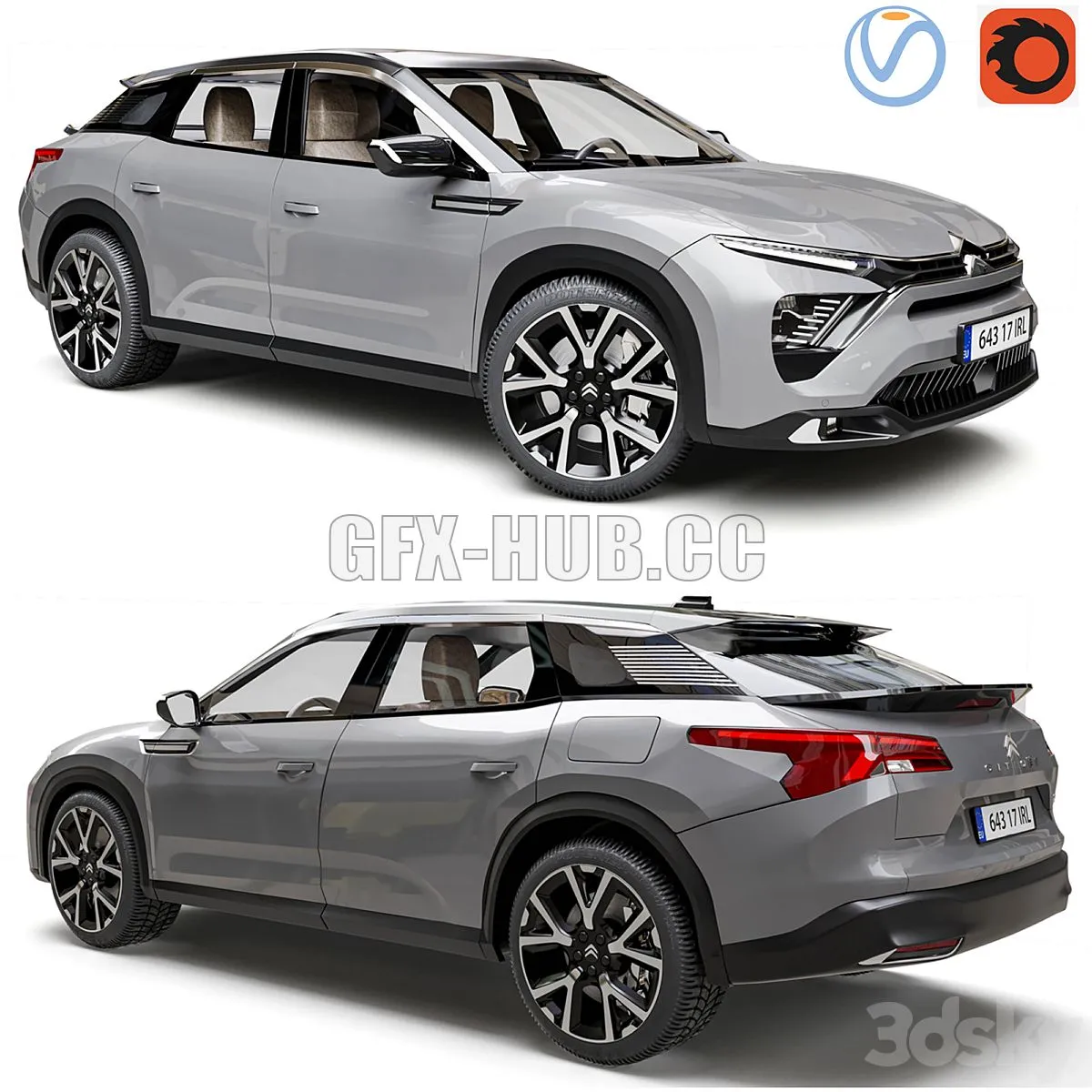 Citroen C5 X 2022 3dsMax Model