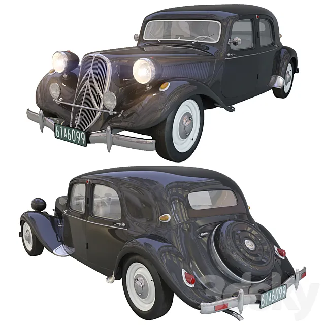 Citroen Traction Avant 3DS Max Model