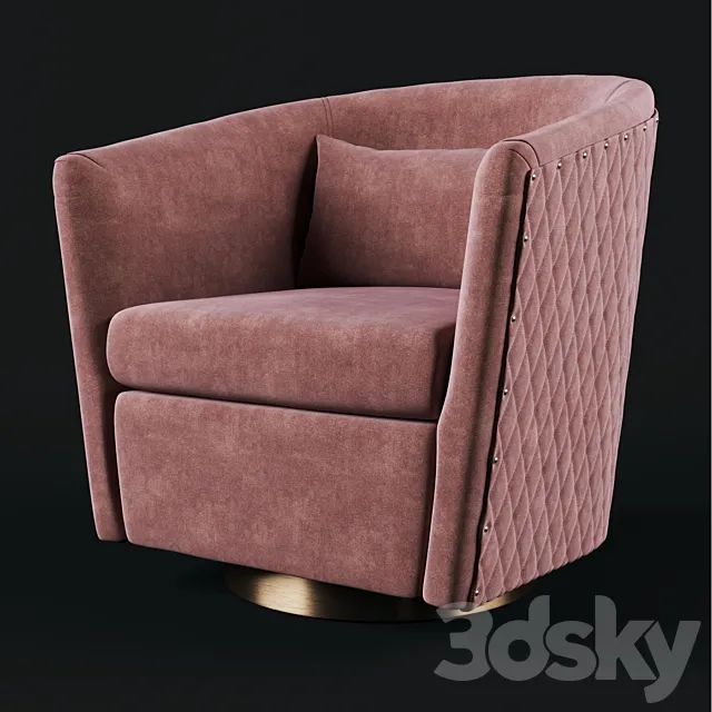Clara Swivel Barrel Chair 3ds Max