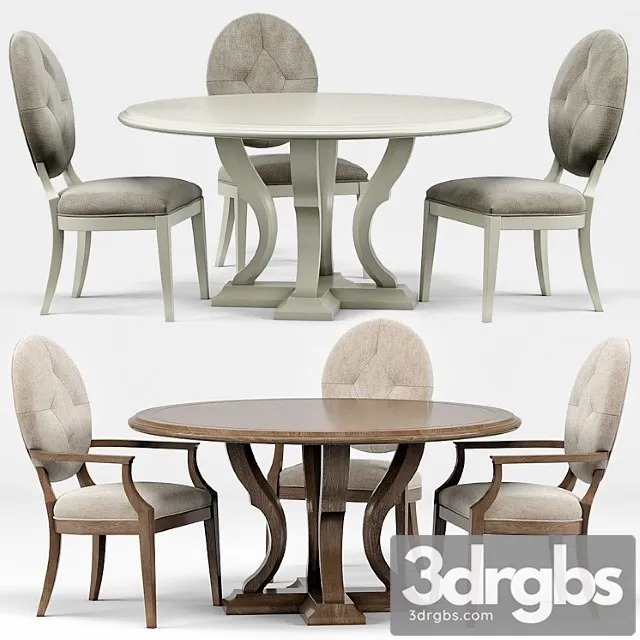 Clarke oval dining chair, michaela round dining table