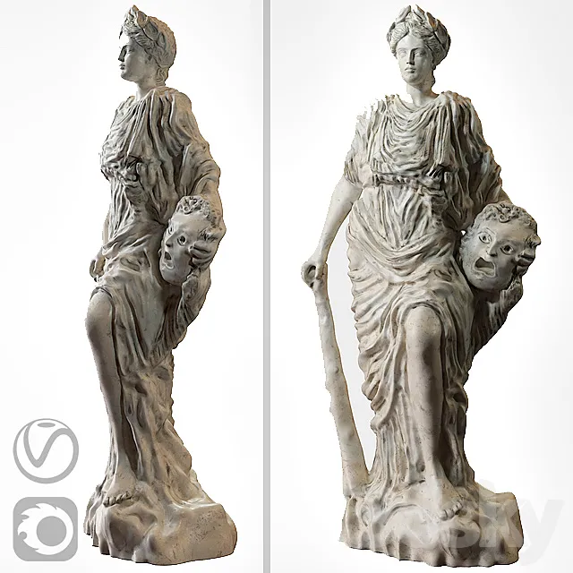 Classic Antique sculpture (Melpomene) vray + corona 3DSMax File