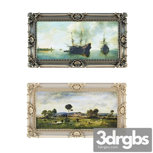 Classic baguette a frame for framing paintings and mirrors 3dsmax Download
