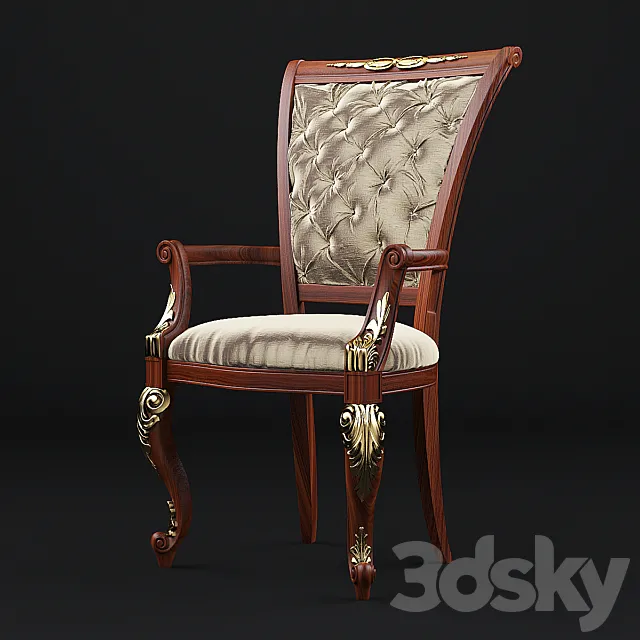 Classic baroque chair 3ds Max