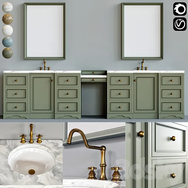 classic bathroom furniture 01 3DSMax File