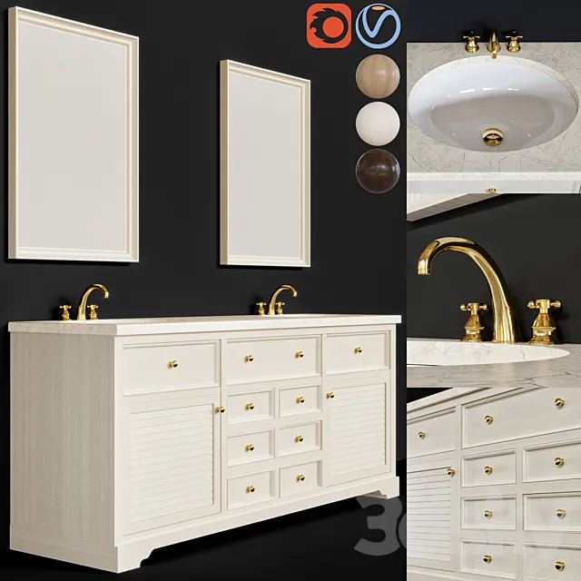 classic bathroom furniture 02 3ds Max