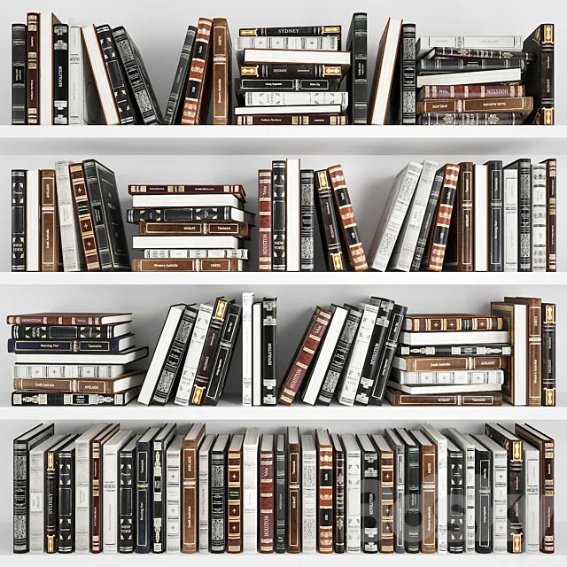 Classic books set 3 3ds Max