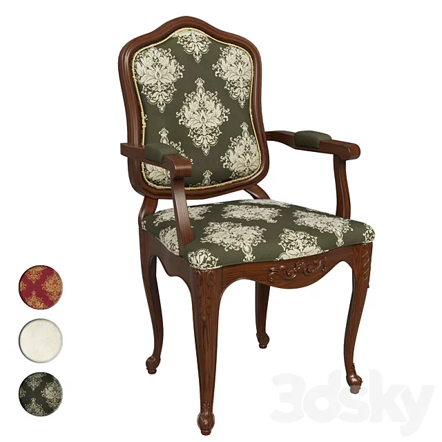 Classic carving chair 02 3DS Max Model