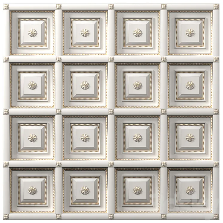 Classic coffered ceiling with gilding. Coffers Tile 3DS Max