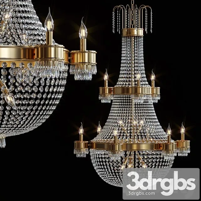 Classic Crystal Chandelier Brass 29 3dsmax Download