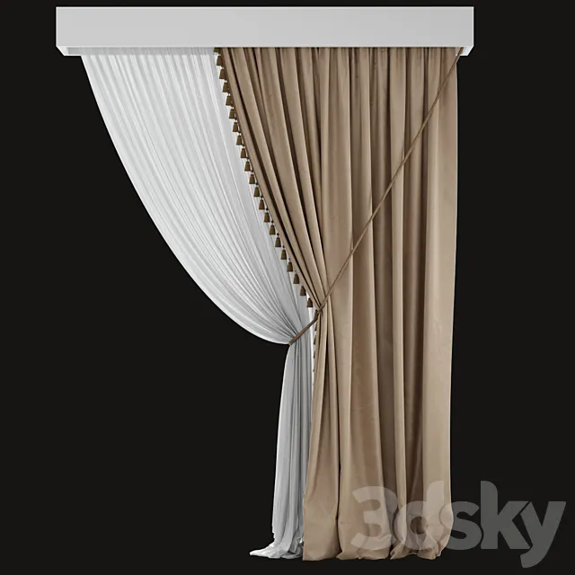 Classic curtain 3ds Max