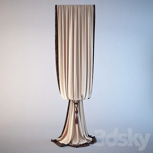 Classic curtain with suspension 3DSMax File