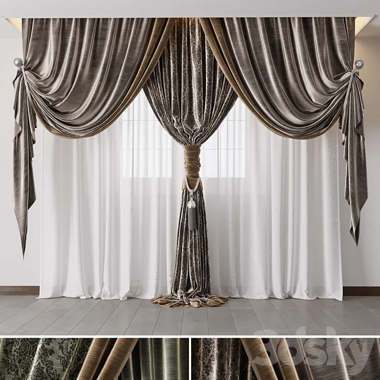 Classic curtains 02 3DS Max