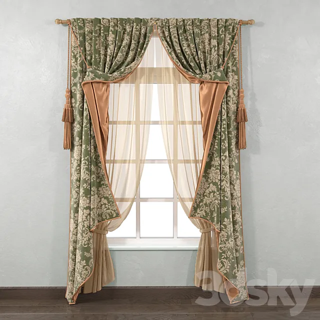 Classic curtains 3DS Max Model