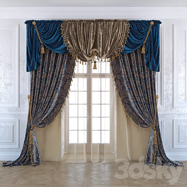 Classic curtains 3DS Max Model