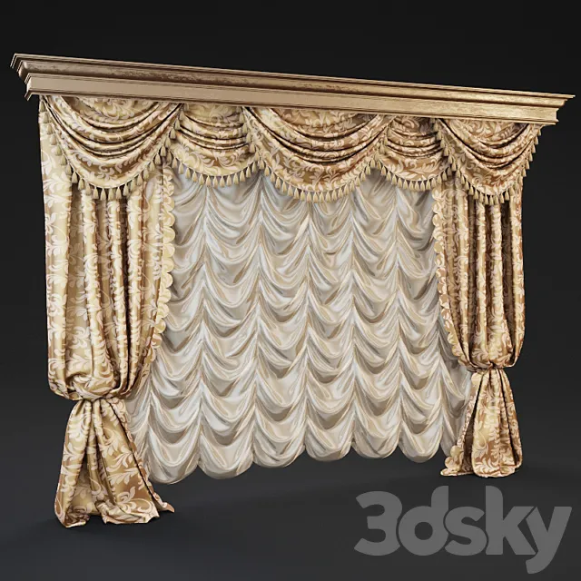 Classic curtains 3ds Max