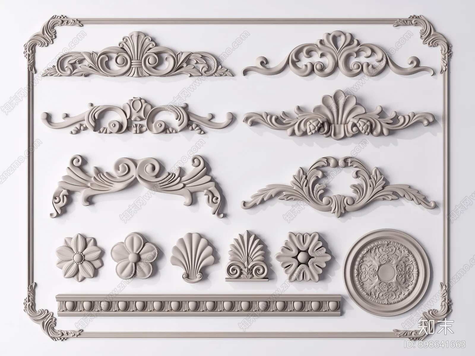 Classic Detail 3D Models – Plaster 3D – 033