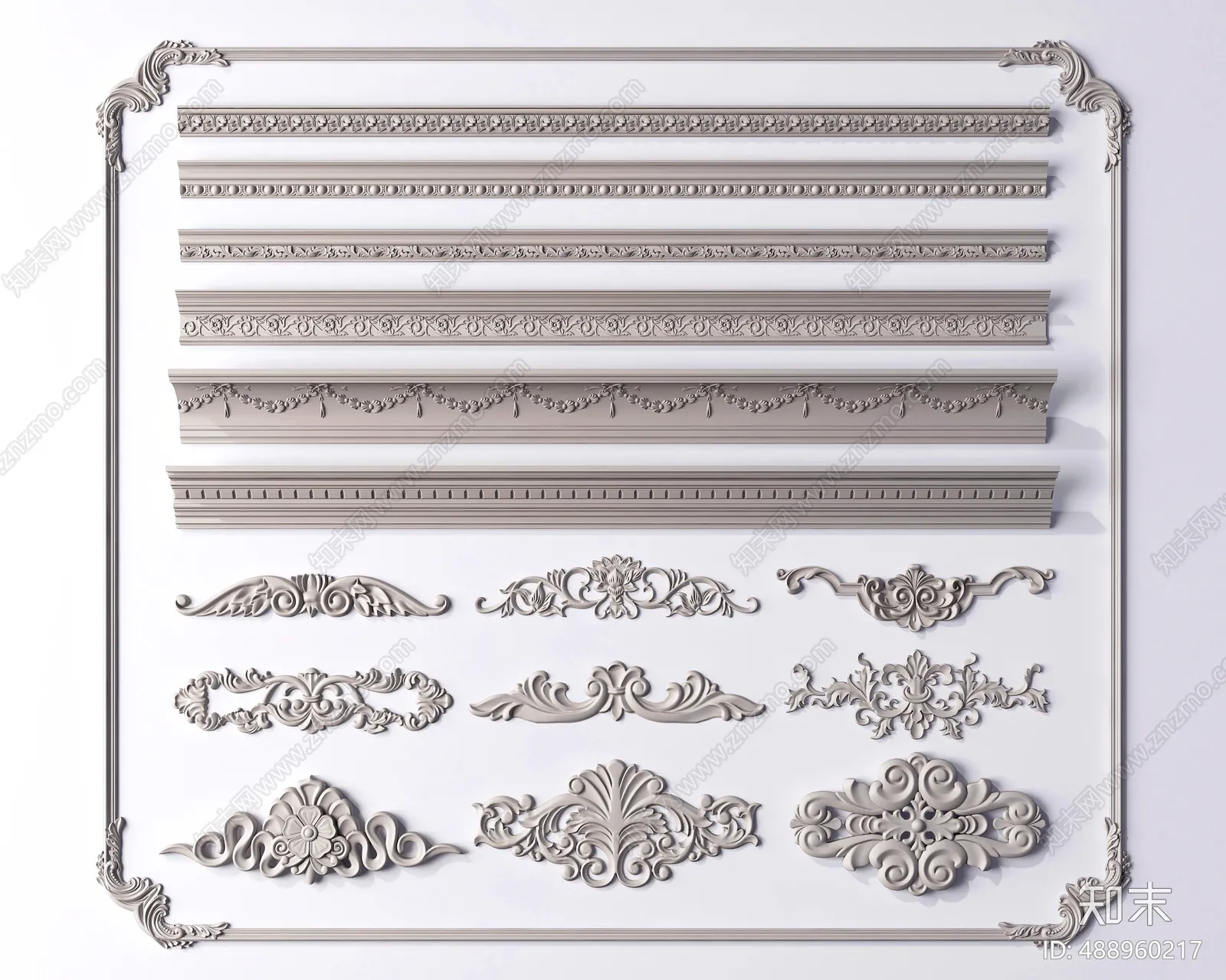 Classic Detail 3D Models – Plaster 3D – 066