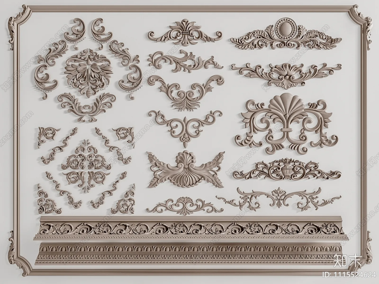 Classic Detail 3D Models – Plaster 3D – 073