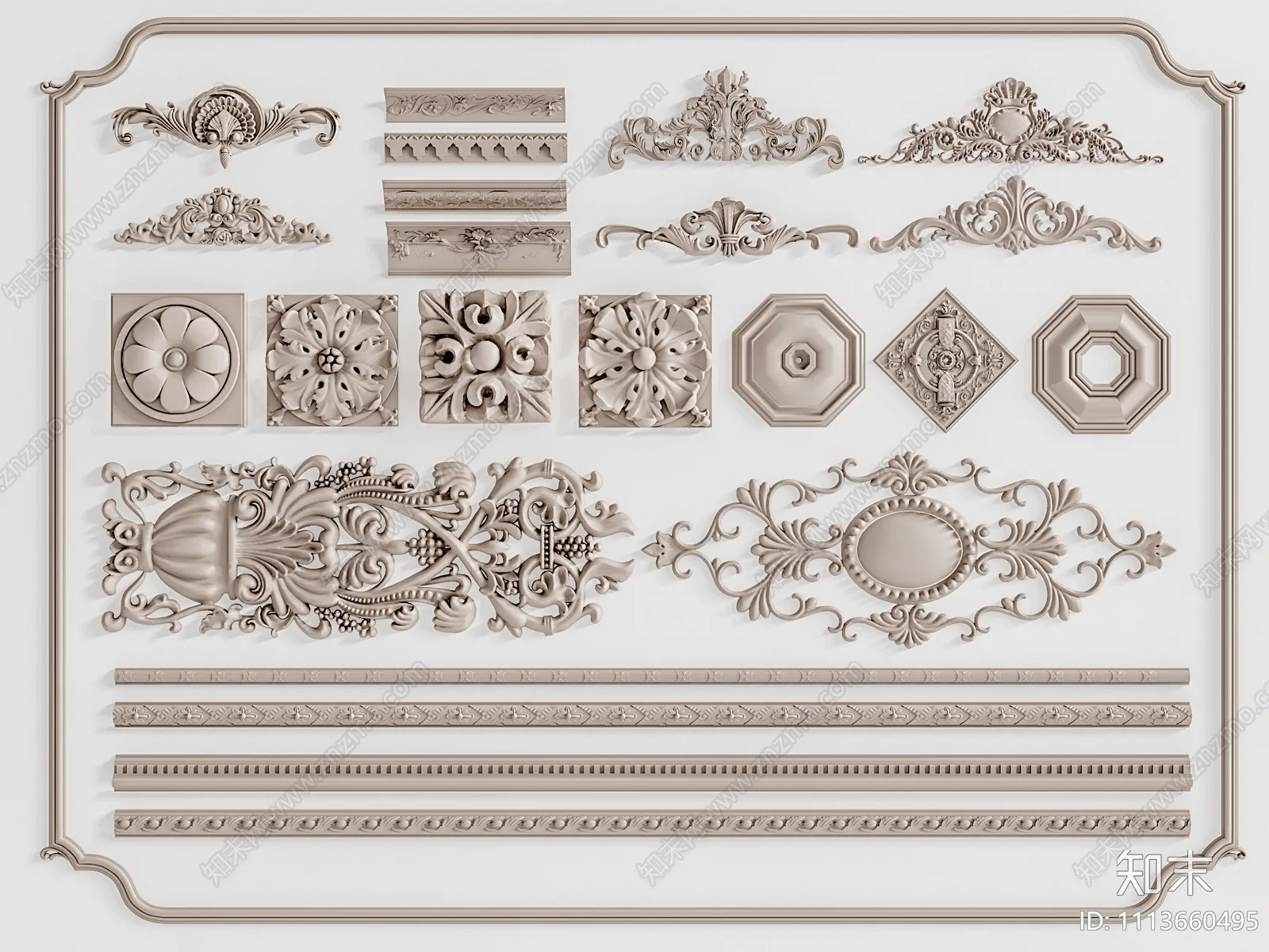 Classic Detail 3D Models – Plaster 3D – 078