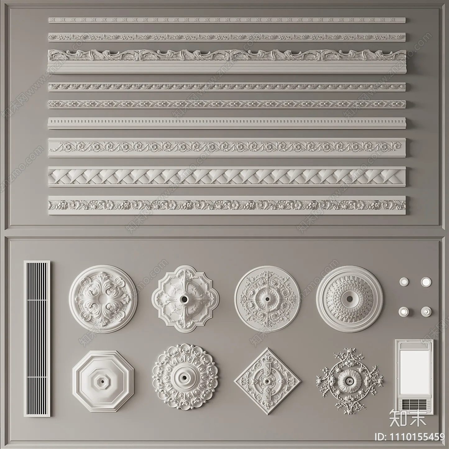 Classic Detail 3D Models – Plaster 3D – 083