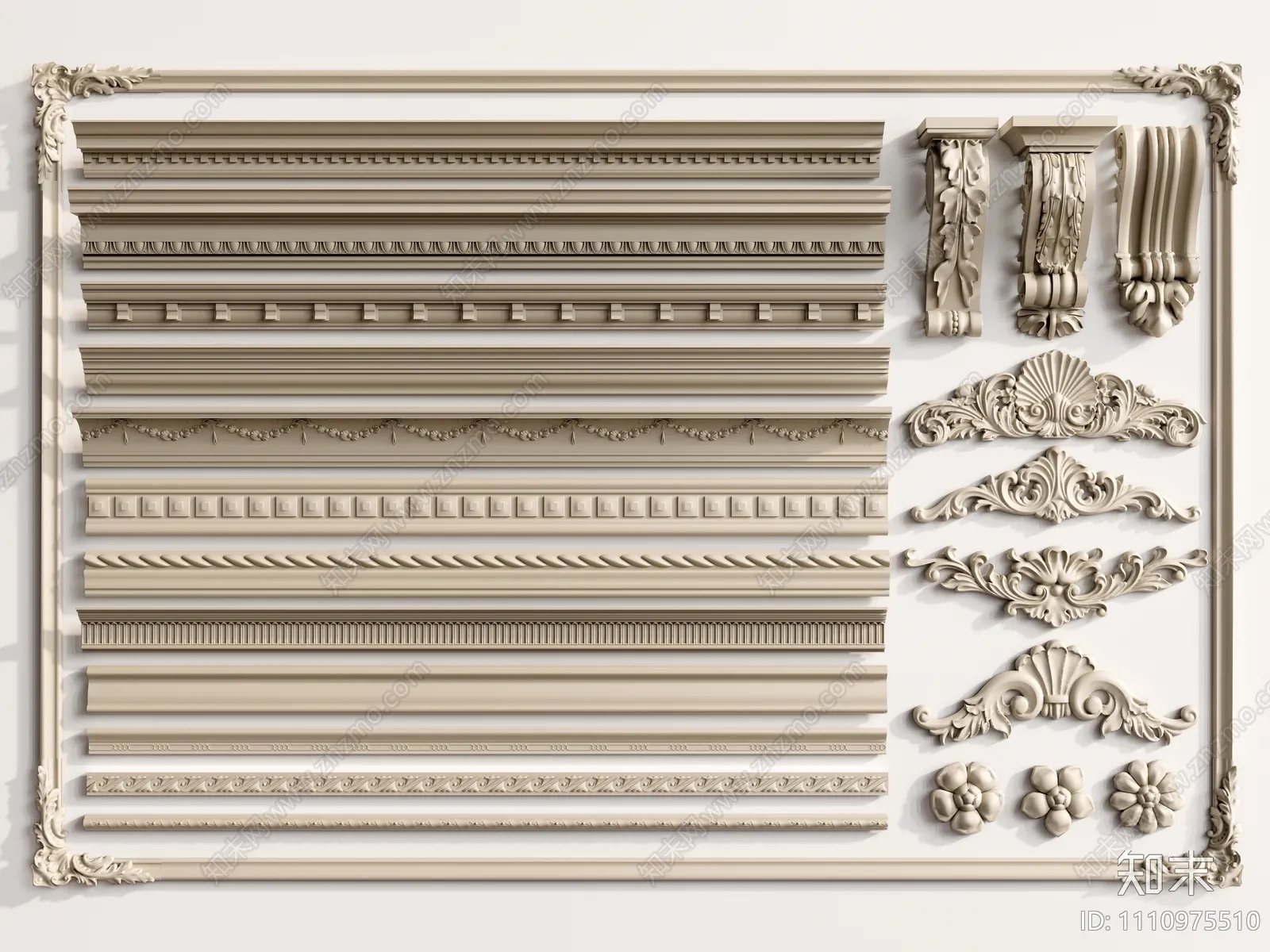 Classic Detail 3D Models – Plaster 3D – 084