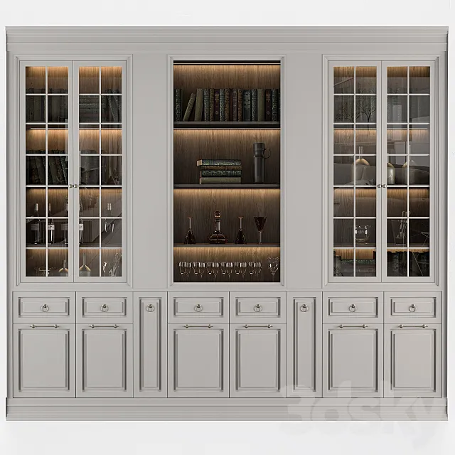 Classic Display Cabinet Cream 3ds Max